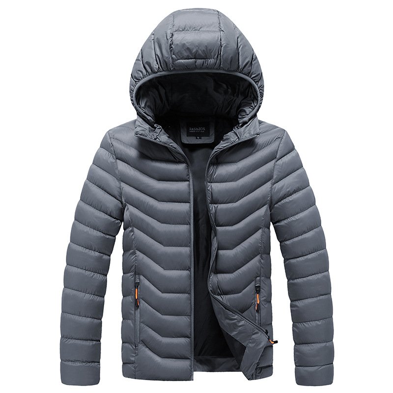 Sidiou Group Plus Size Mens Casual Padded Coats Bubble Puffer Cotton Jacket Warm Windproof Lightweight Men's Hood Jacket
