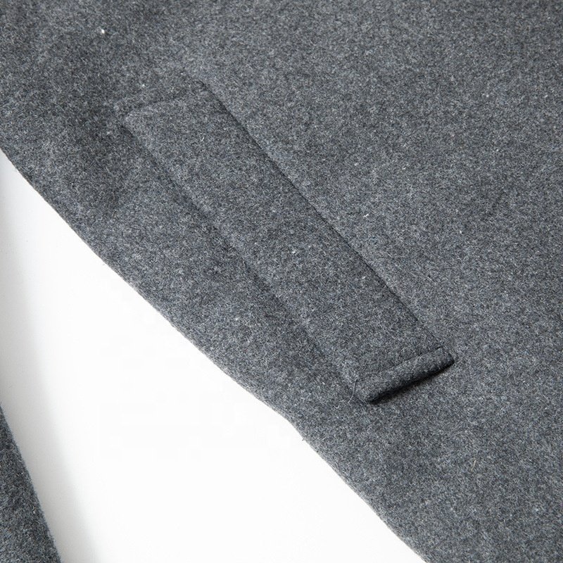 Men's Winter Single Breasted Belted Pea Coat Outdoor Woolen Warm Jacket for Men