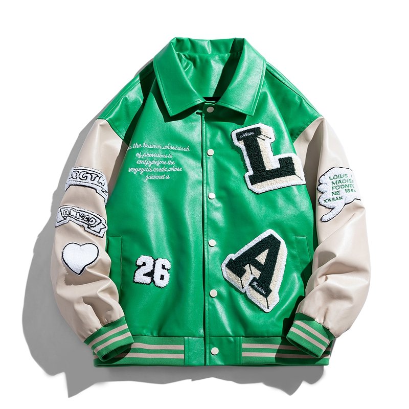 Chenille Embroidery Mens Letterman Varsity Jacket Custom Baseball College Jacket Leather PU Motorcycle Bomber Jacket