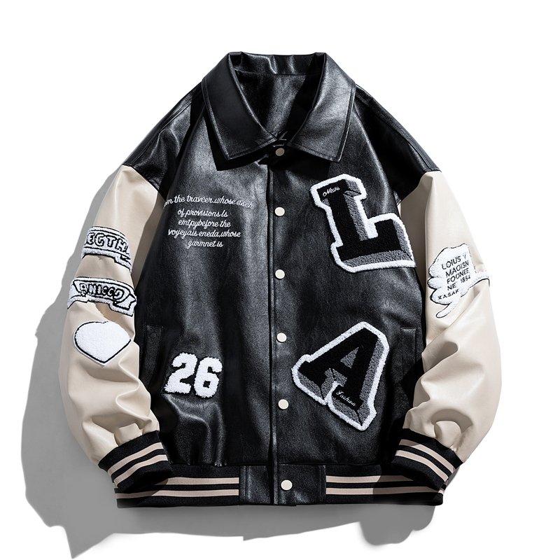 Chenille Embroidery Mens Letterman Varsity Jacket Custom Baseball College Jacket Leather PU Motorcycle Bomber Jacket
