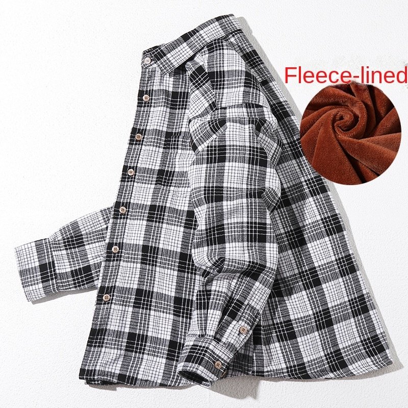 Custom Casual Plus Size Check Shirt Oversized Flannel Fleece Men'S Stylish Plaid Long Sleeve Shirts
