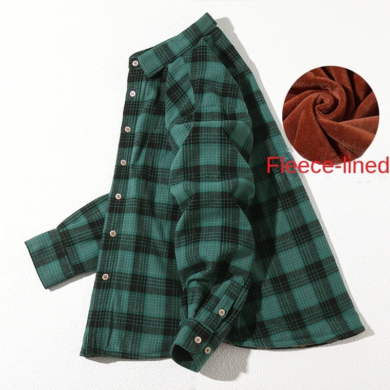 Custom Casual Plus Size Check Shirt Oversized Flannel Fleece Men'S Stylish Plaid Long Sleeve Shirts