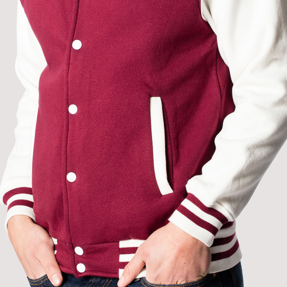 Custom Made Men's Fleece Varsity Jacket by Chinese Factory OEM Service Reversible Embroidery Long Satin Print Winter Jacket