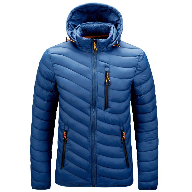 2022 Winter cotton padded casual soft warm hooded outdoor goose down large size casual light coat clothes men's jacket