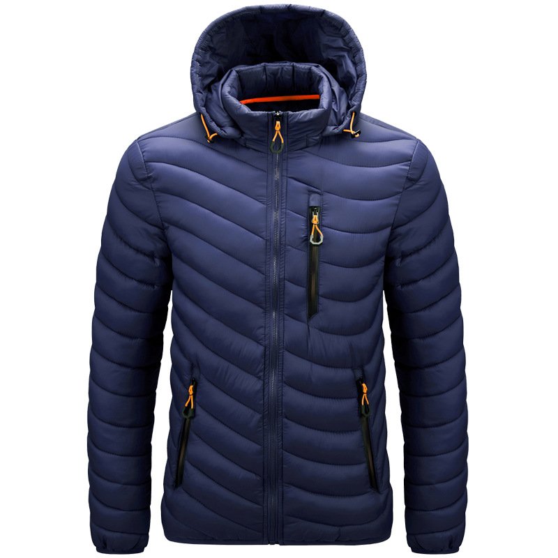 2022 Winter cotton padded casual soft warm hooded outdoor goose down large size casual light coat clothes men's jacket