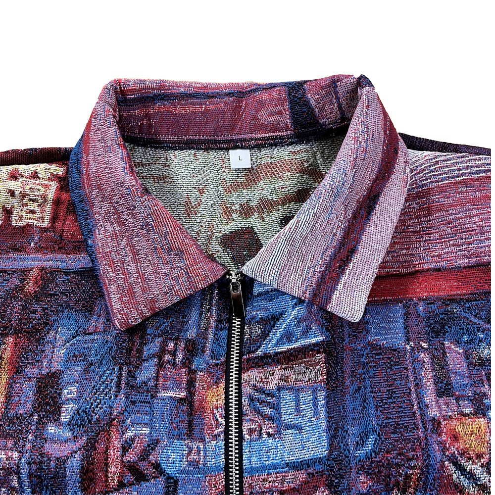 Tapestry Cardigan Custom Streetwear Jacket V Neck Man Clothing Tapestri Blanket Jackets Men's Black Sweater Skeleton Button Coat