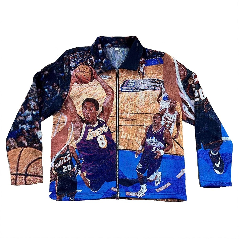 Tapestry Cardigan Custom Streetwear Jacket V Neck Man Clothing Tapestri Blanket Jackets Men's Black Sweater Skeleton Button Coat