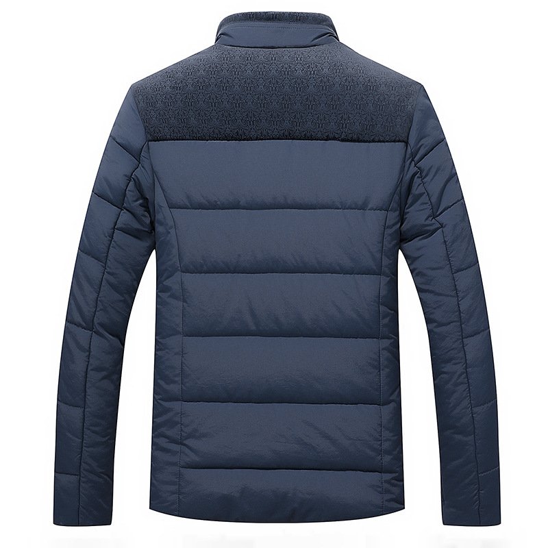 OEM Custom Design Men's Plush Thickened Parkas Stand Collar Winter Jacket Men's Parker Coat Warm Thick Zipper Coat Padded Jacket