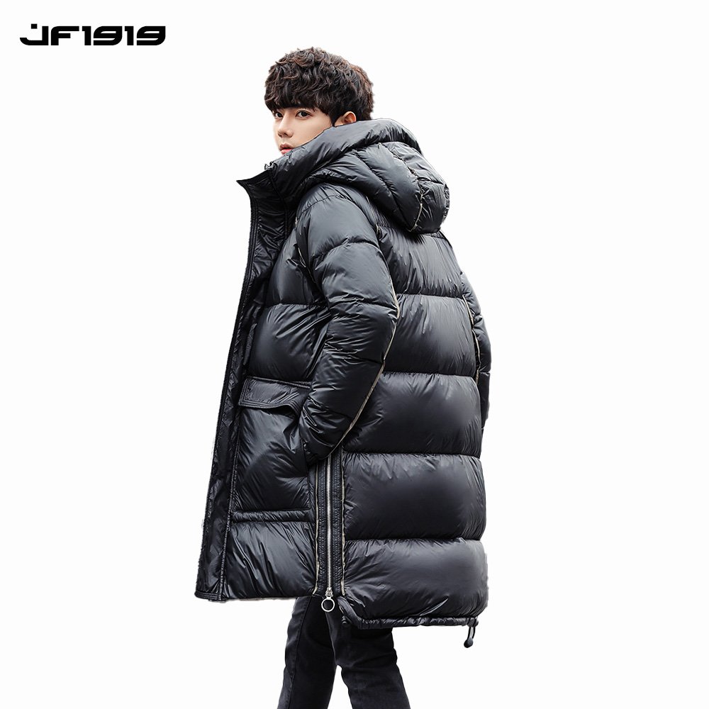 Factory custom solid color duck down warm windproof comfortable winter men's down jacket with round collar