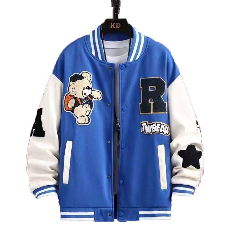 Plus Size College baseball Jackets Leather Varsity Bomber Men's Jacket