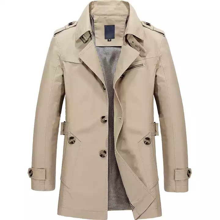 Spring Men's Casual Jacket In The Long Section Of The Arge Size Men's Cotton Thin Section Windbreaker Men's Jacket