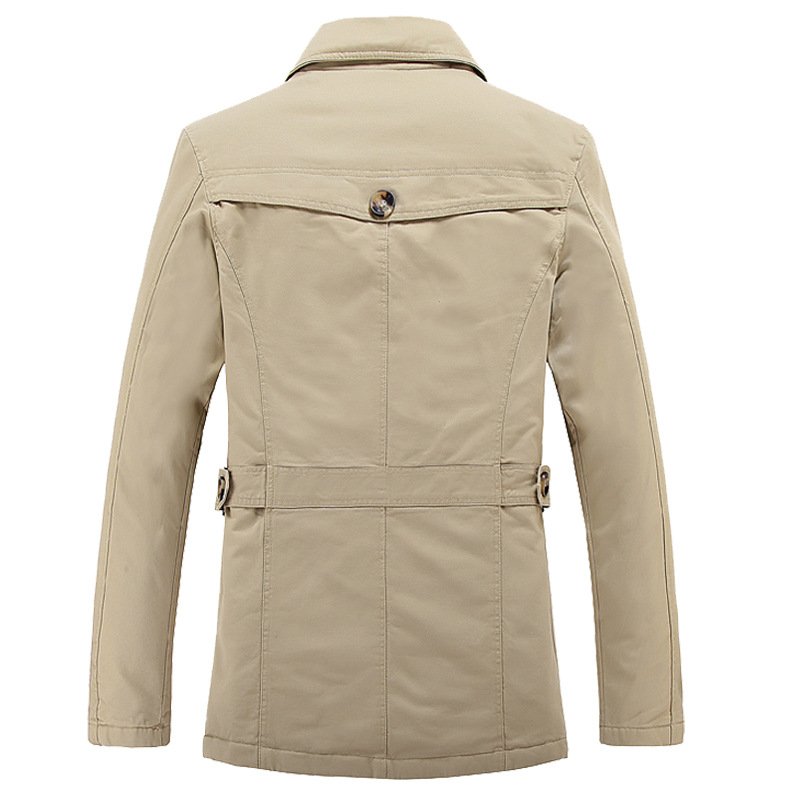 Spring Men's Casual Jacket In The Long Section Of The Arge Size Men's Cotton Thin Section Windbreaker Men's Jacket