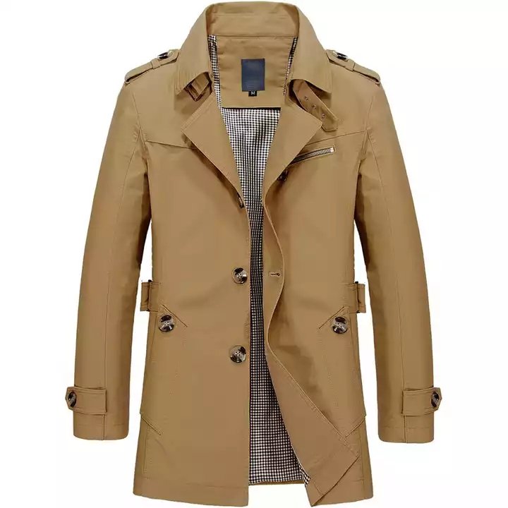 Spring Men's Casual Jacket In The Long Section Of The Arge Size Men's Cotton Thin Section Windbreaker Men's Jacket