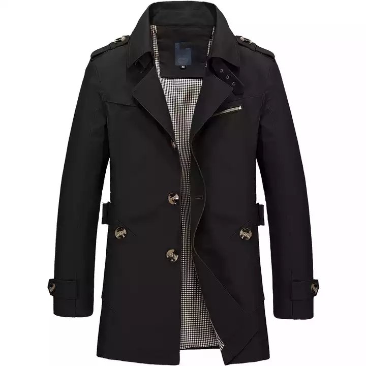 Spring Men's Casual Jacket In The Long Section Of The Arge Size Men's Cotton Thin Section Windbreaker Men's Jacket