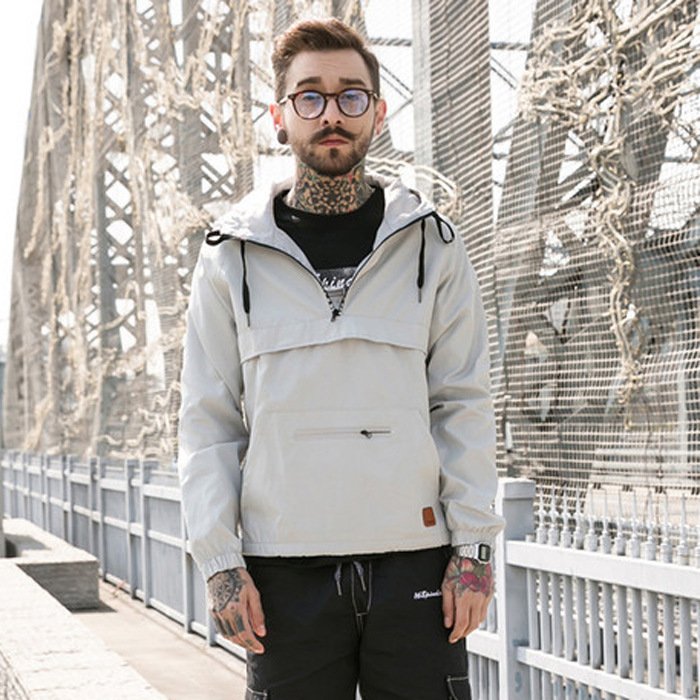 Spring hooded pullover thin trench jacket men's sports student trench coat men's jackets