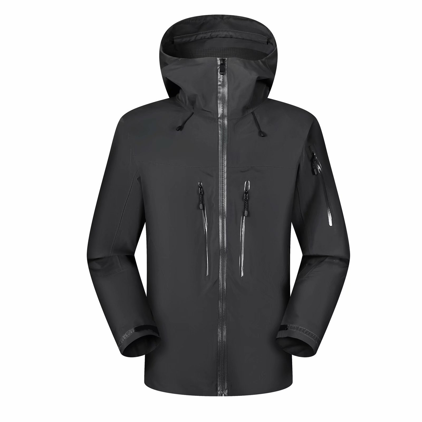 Custom Logo Lightweight Waterproof 3-Layer Rain Jacket Breathable Fishing Hard Shell with Zipper Closure ODM Coat