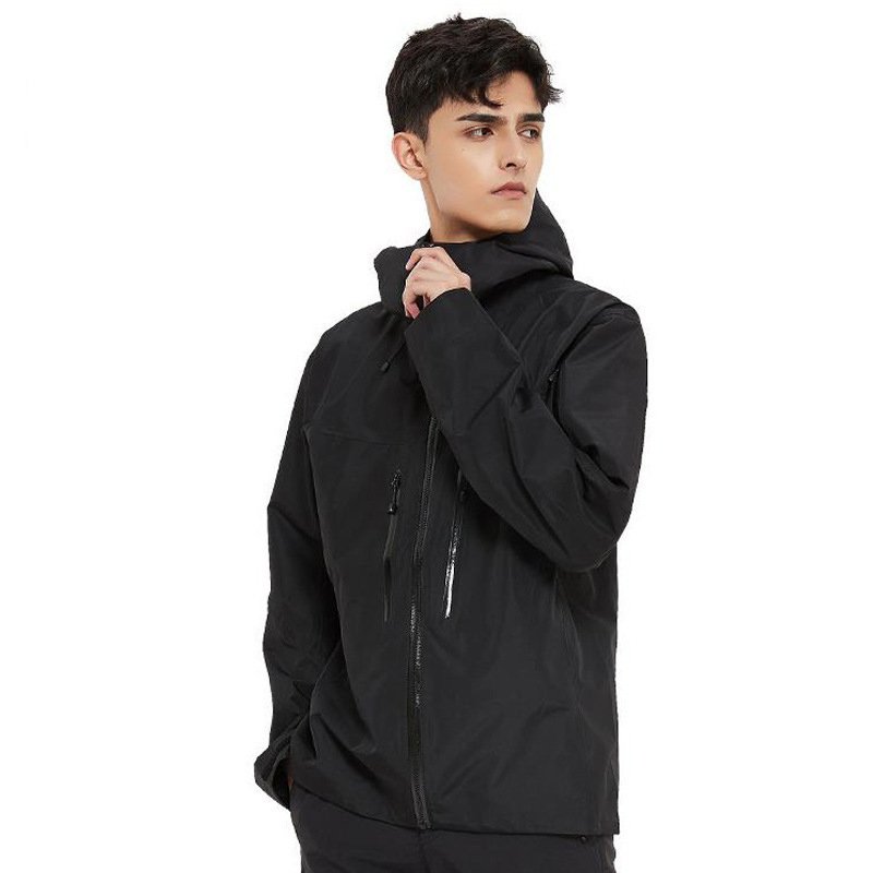 Custom Logo Lightweight Waterproof 3-Layer Rain Jacket Breathable Fishing Hard Shell with Zipper Closure ODM Coat