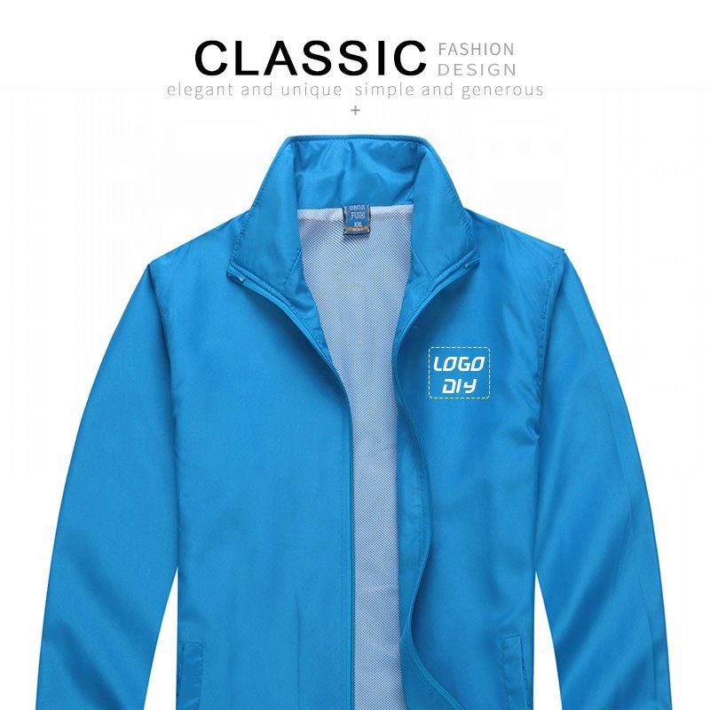Favorable price new design surface material polyester custom windbreaker plus size men's jackets