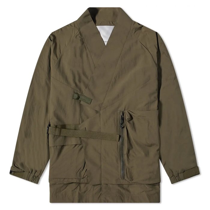 Wholesale Custom Fashion long sleeve streetwear Japan style jacket men's plain dark green oversize Kimono jacket