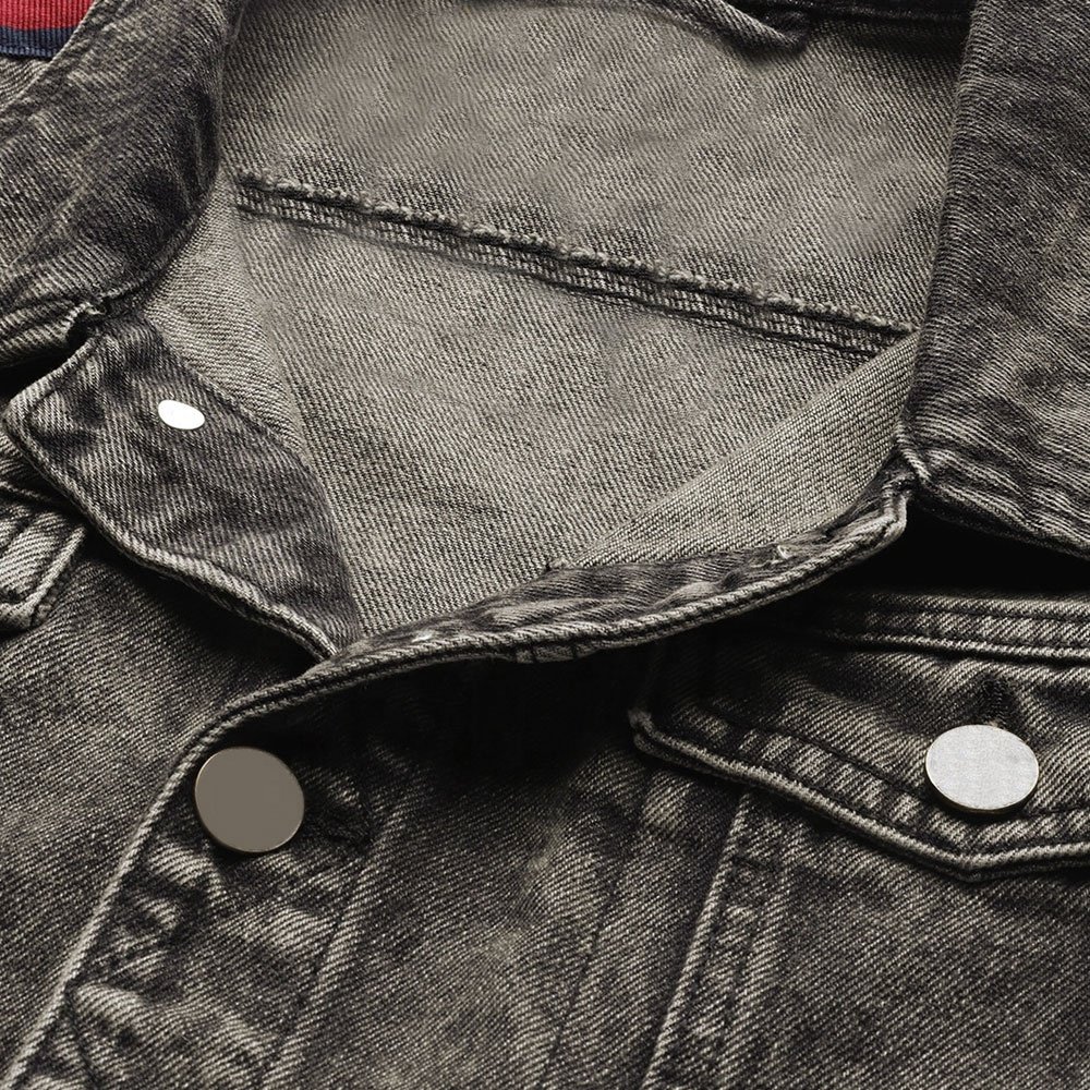 Breathable OEM Men's Jackets Custom Logo Fashion Inside Windbreaker Casual Male Denim Fabric Blue Zip Collar Clothes Men Jackets