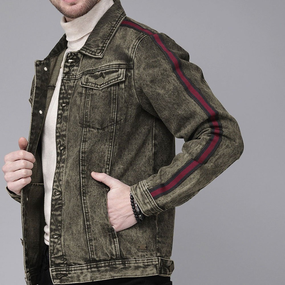 Breathable OEM Men's Jackets Custom Logo Fashion Inside Windbreaker Casual Male Denim Fabric Blue Zip Collar Clothes Men Jackets