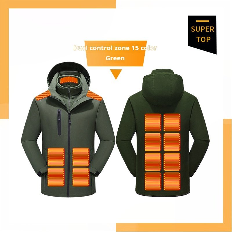 Custom 15 Zones USB Fleece Winter Jacket Mans Self Heating Jacket with Battery Pack men's jackets