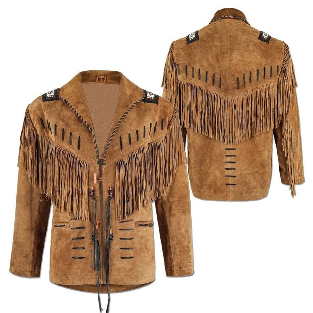 New Fashion Spring Autumn Men's Motorcycle Cowboy Top Layer Goatskin Leather Coat Slim Lapel Jackets