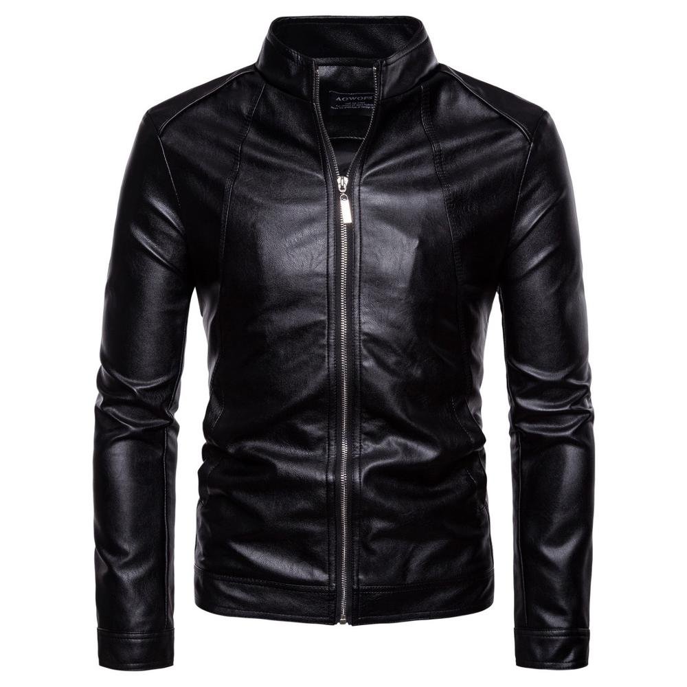 Genuine Leather Winter / Warm / Windproof / Men's Jacket