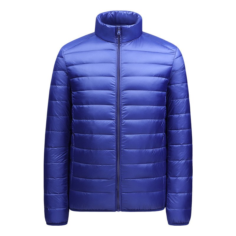 Feather Light Weight Oversized Packable Quilted Zipper Cotton Wash Men's Down Jacket Goose