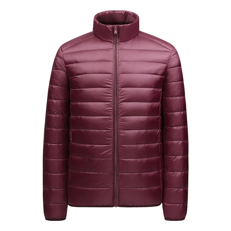 Feather Light Weight Oversized Packable Quilted Zipper Cotton Wash Men's Down Jacket Goose
