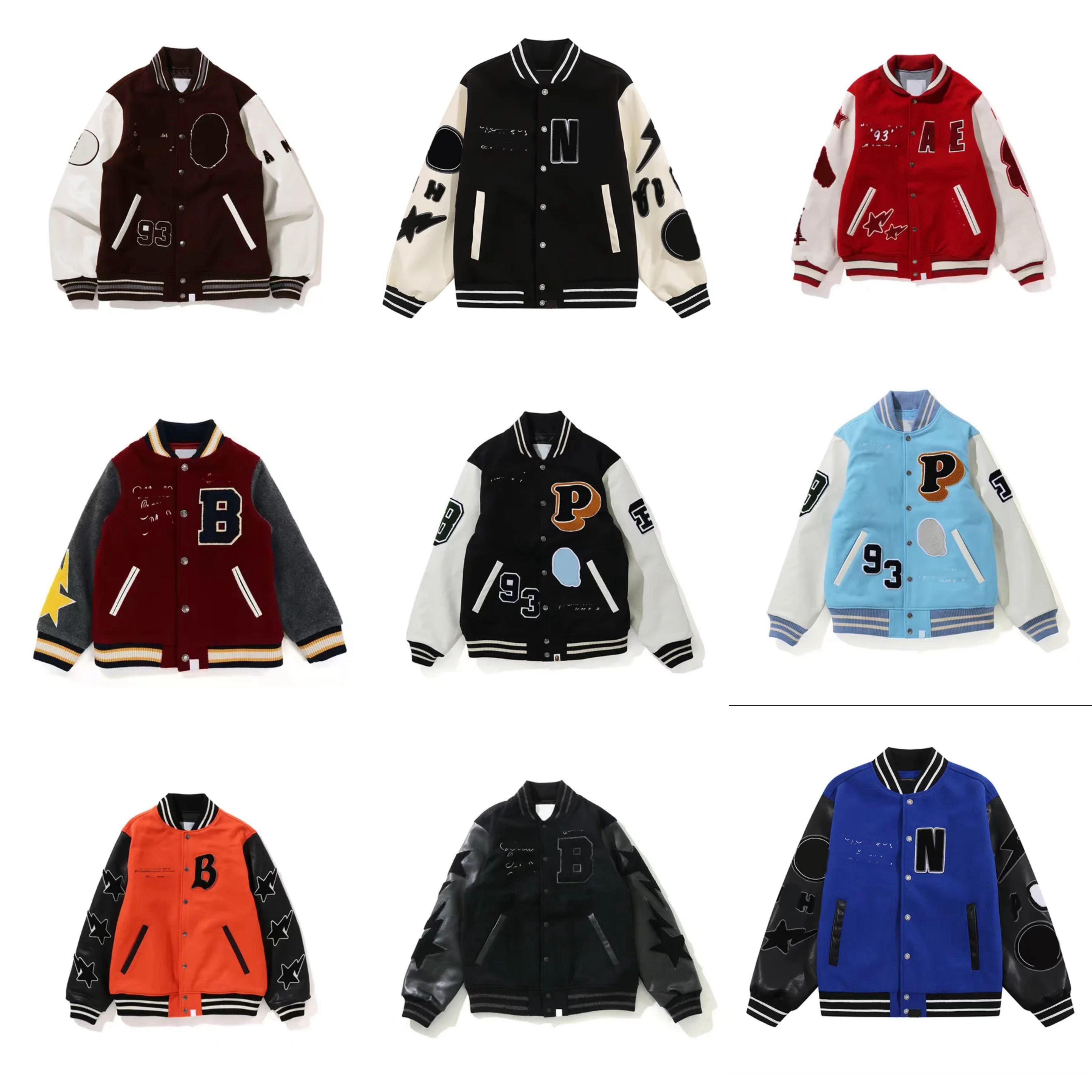 Top Quality Mens Jacket Designer Ape Jacket Baseball Uniform Windbreaker Womens Hip hop Harajuku Bapees Coat Embroidered