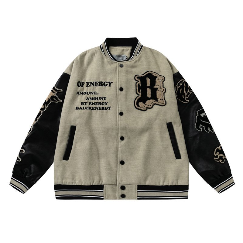 NEw Arrival Winter Men's Leather Sleeve Baseball Letterman Varsity Jackets For Men