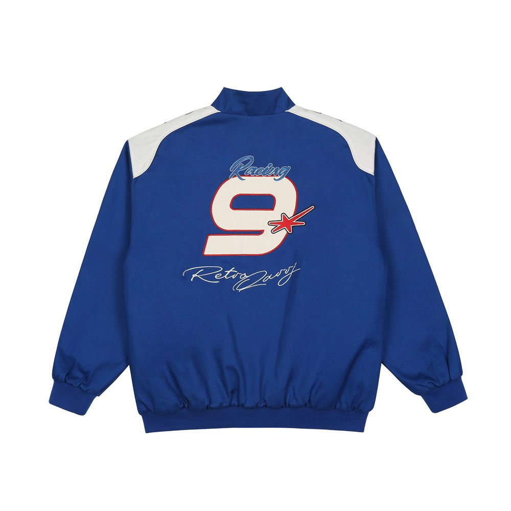 High quality customization Men's Letter Embroidery Stand Neck Contrast Motorcycle Baseball Jacket