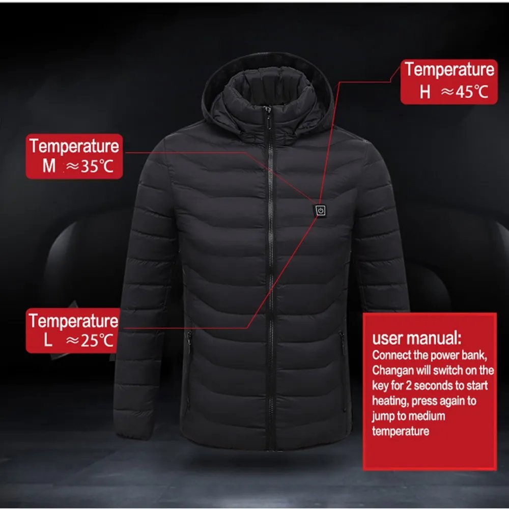 high quality lightweight jacket Winter Men's Jacket 5V USB Battery Powered Heated Winter Windbreaker HIKING jacket