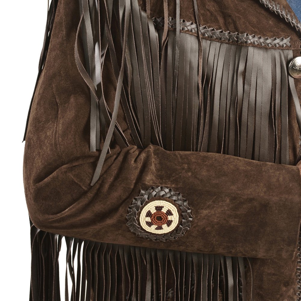 New Men Brown Western Style Sued Cow Boy Leather Jacket Wholesale Custopm Size Winter Cowboy Leather Jacket