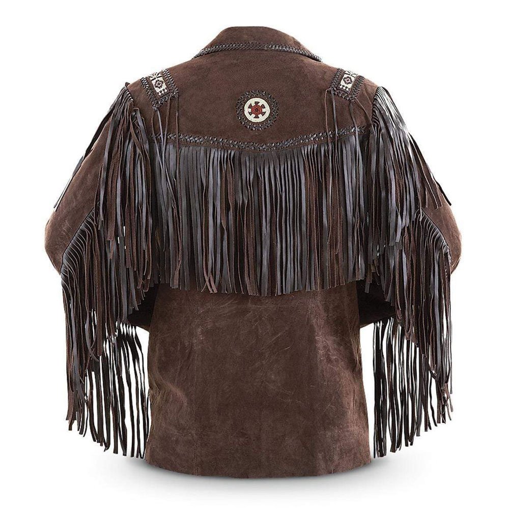 New Men Brown Western Style Sued Cow Boy Leather Jacket Wholesale Custopm Size Winter Cowboy Leather Jacket