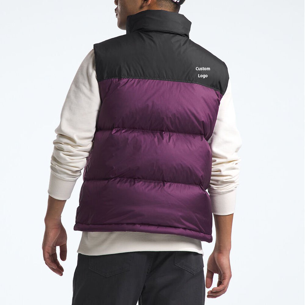 High Quality Custom Sleeveless Bubble Men's Jacket Waistcoat Zip Up White Duck Down Cropped Men Puffer Vest