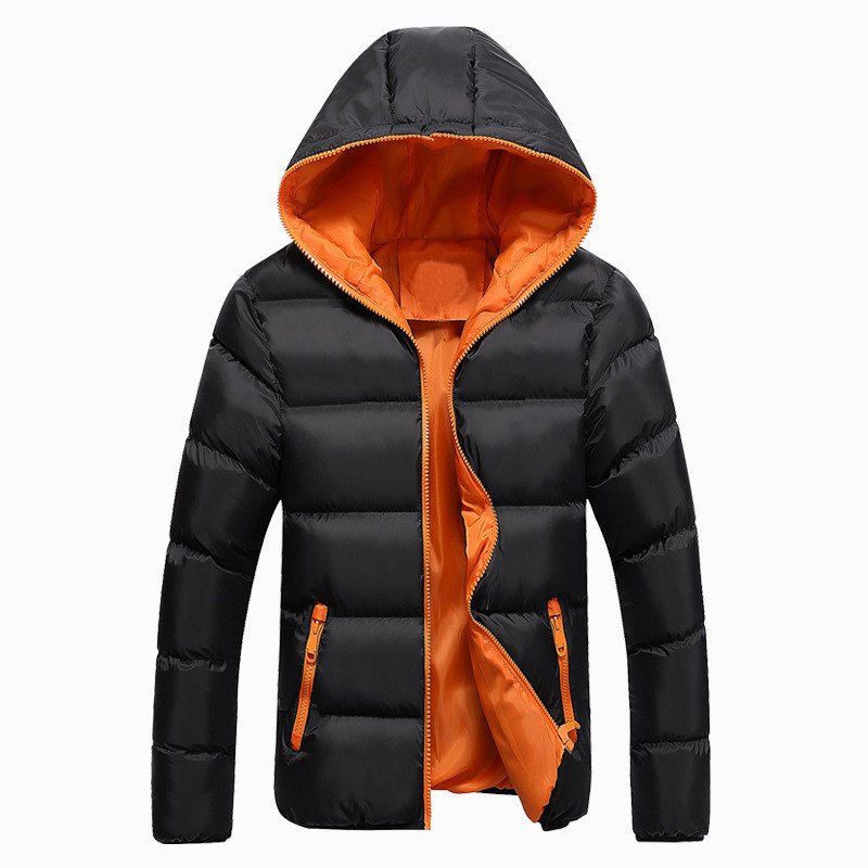 Winter Men Coat New Men's Casual Fashion Parkas Male Simple Solid Color Hooded Jackets Clothing