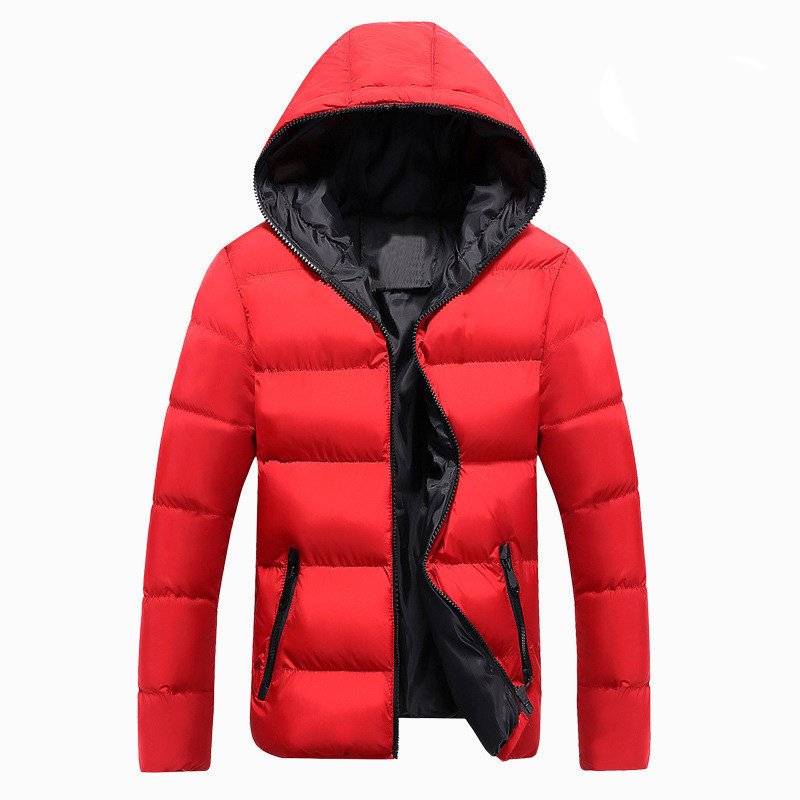 Winter Men Coat New Men's Casual Fashion Parkas Male Simple Solid Color Hooded Jackets Clothing