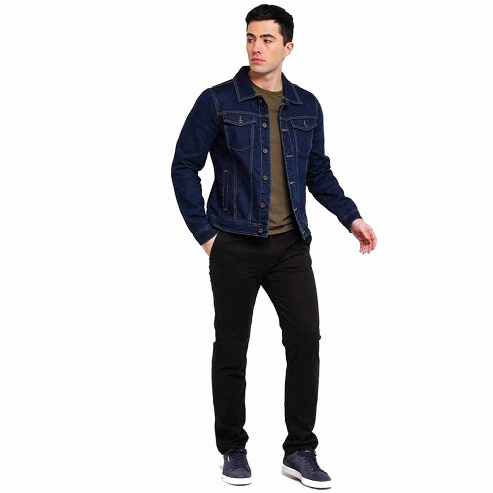 Denim Jackets For Men's With Regular Sleeves Breathable Jackets Button Closure Jeans Jackets For Adults