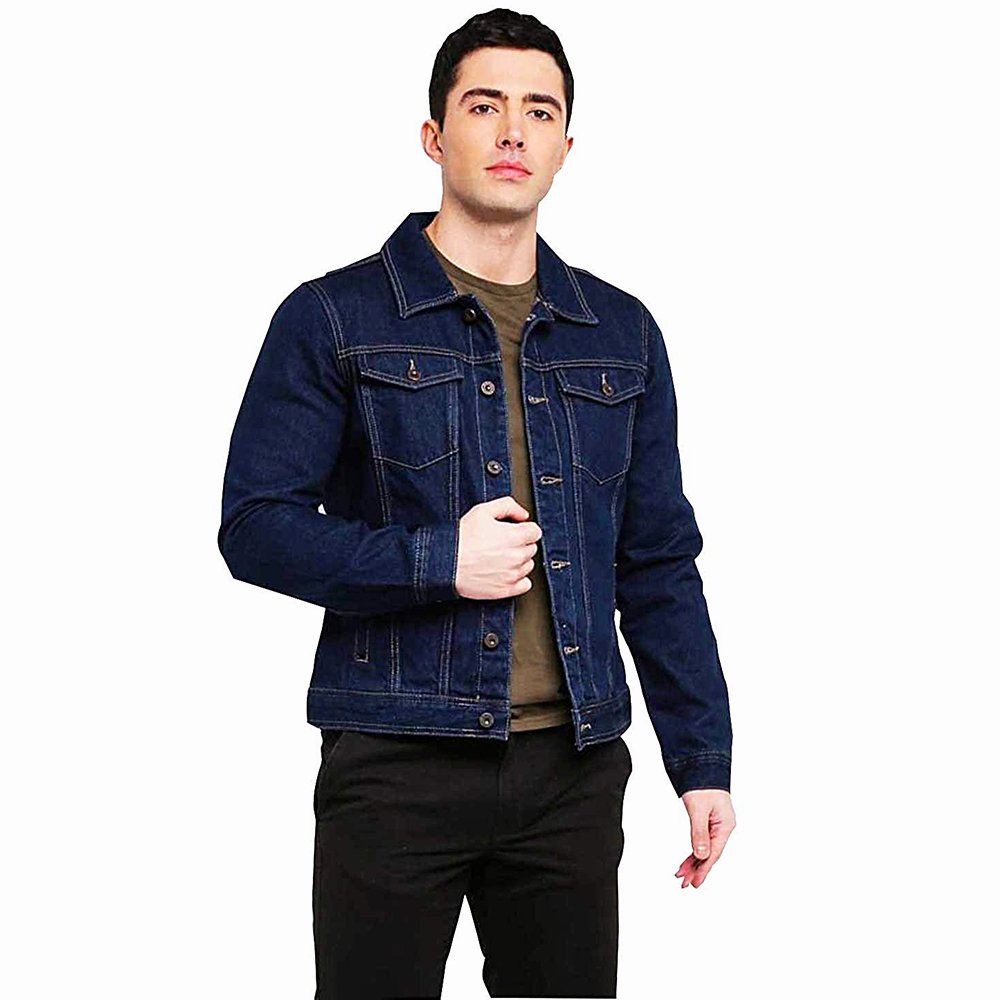 Denim Jackets For Men's With Regular Sleeves Breathable Jackets Button Closure Jeans Jackets For Adults