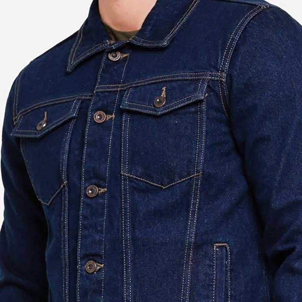 Denim Jackets For Men's With Regular Sleeves Breathable Jackets Button Closure Jeans Jackets For Adults