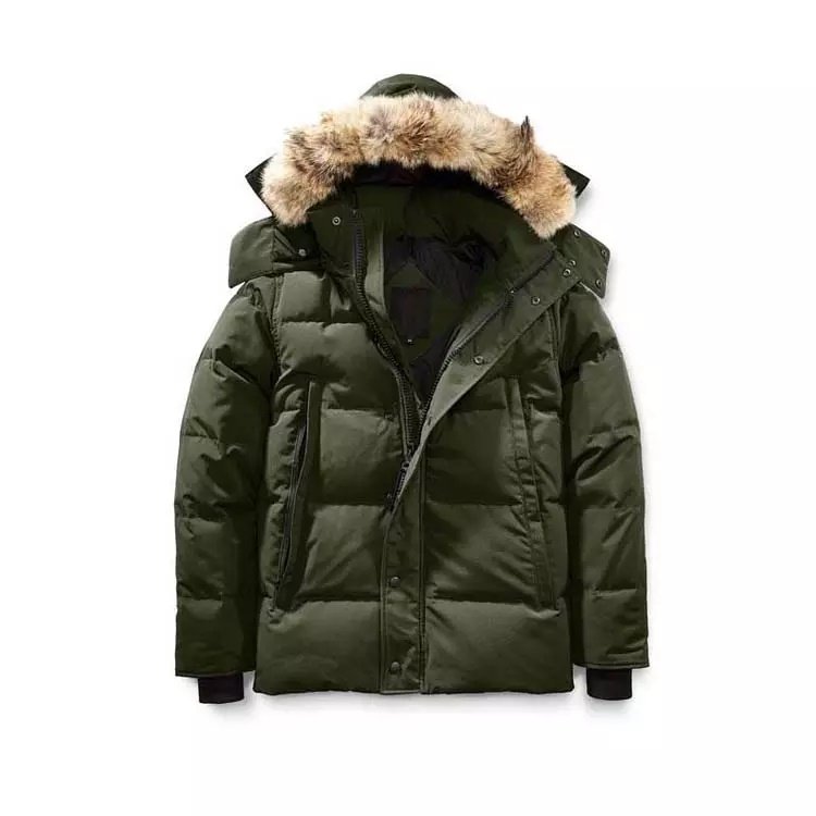 Custom winter snow jackets for man parkas para mujer 2024 Breathable Fur Wolf Fur Puffer Gose Down Filled Quilted Mens Parka