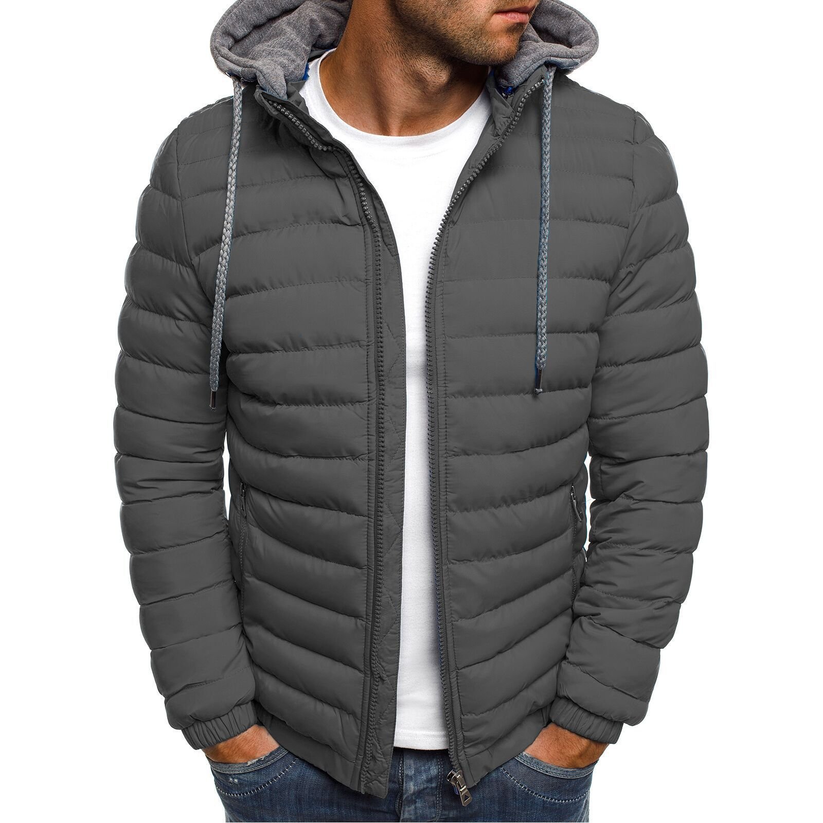 Hot Sell Boy High Quality Zip Up Varsity Coats Custom Logo Printing Leather Jacket Men Fleece Down Plus Size Puffer Jacket