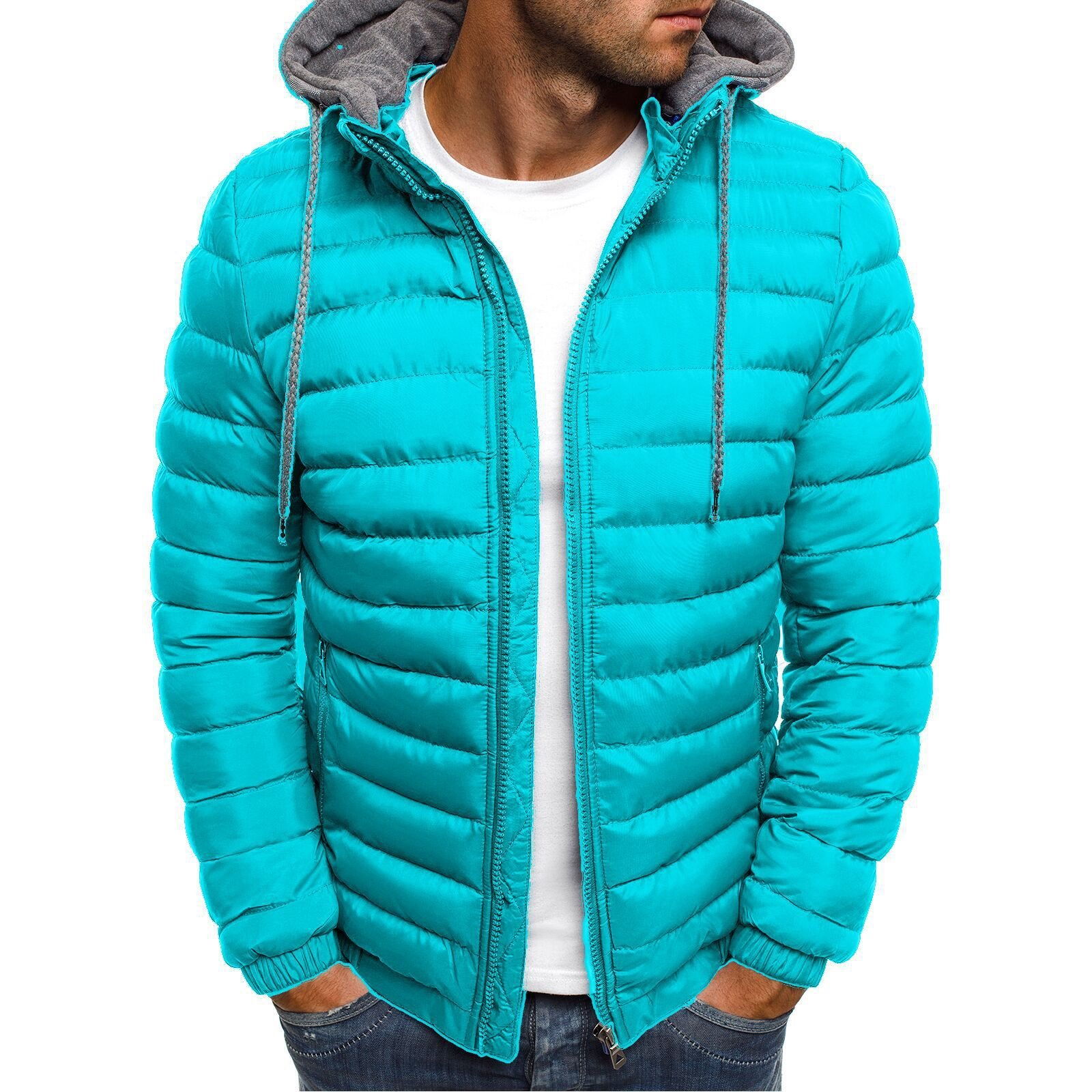Hot Sell Boy High Quality Zip Up Varsity Coats Custom Logo Printing Leather Jacket Men Fleece Down Plus Size Puffer Jacket