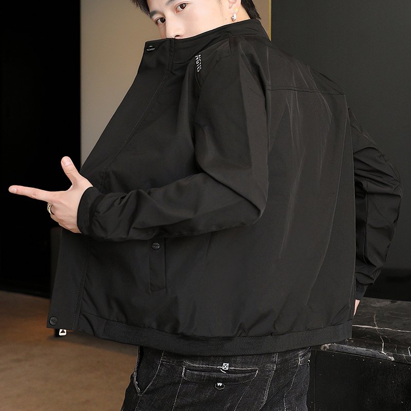 ANSZKTN Men 2021 autumn and winter new jacket mature and stable leisure with velvet stand collar spring and autumn coat men