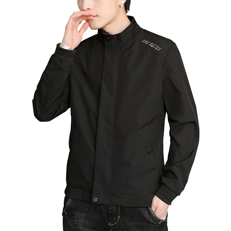 ANSZKTN Men 2021 autumn and winter new jacket mature and stable leisure with velvet stand collar spring and autumn coat men