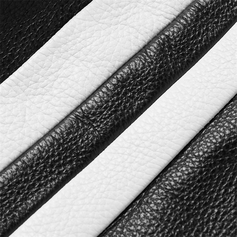 Fashionable Trend High-quality Slim-fit Zip Fastening Jacket Attractive Striped Black Ivory Full-grain Leather Jacket for Men