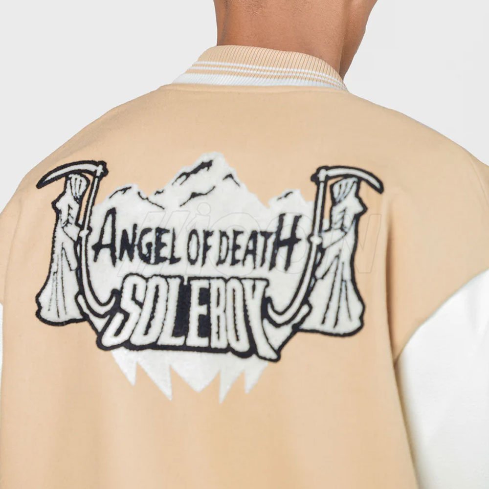 OEM Custom Colorful Long Sleeve Patch Chenille Embroidery Streetwear Letterman Varsity Jacket For Men