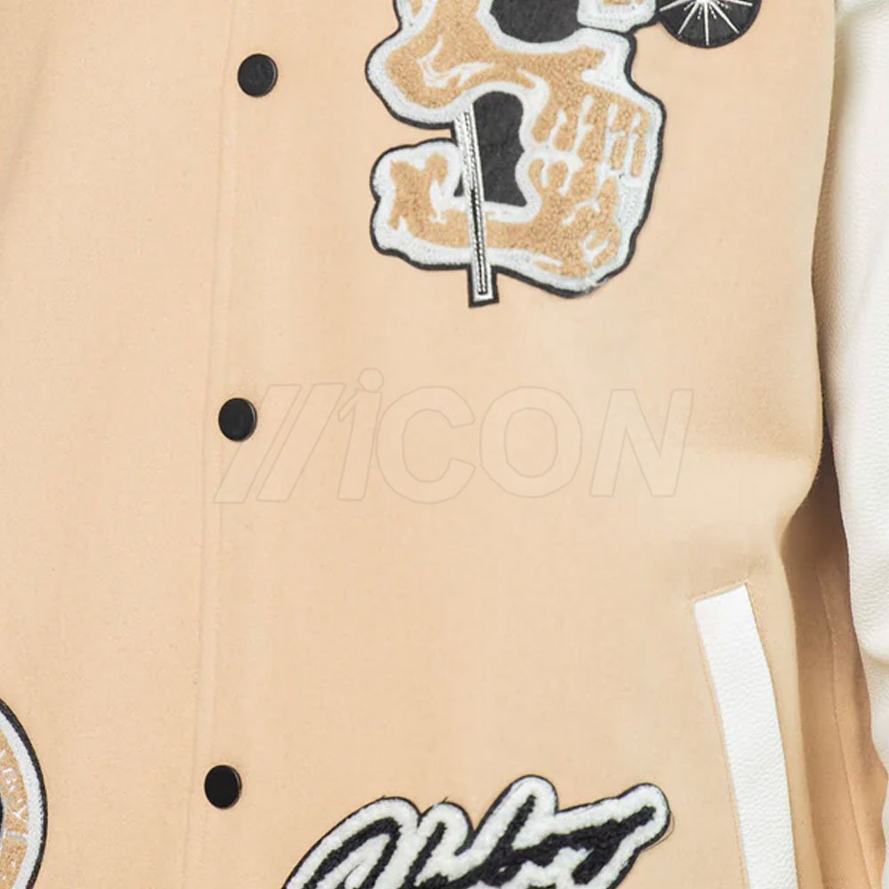 OEM Custom Colorful Long Sleeve Patch Chenille Embroidery Streetwear Letterman Varsity Jacket For Men